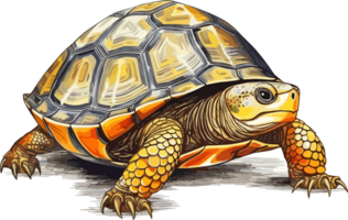 Eastern Box Turtle Illustration AI Generative png