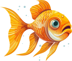 Goldfish with air bubble. Realistic illustration AI Generative png