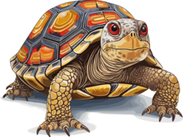 Eastern Box Turtle Illustration AI Generative png