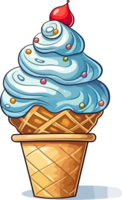 Ice cream cone illustration AI Generative png