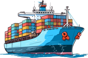 container ship AI Generative png