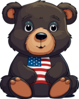 American black bear Illustration AI Generative png
