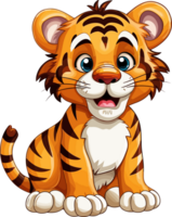 Little tiger Illustration AI Generative png