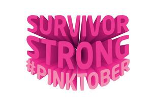 3D Text Design About Pinktober - Breast Cancer Awareness Quotes vector