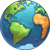 Earth Illustration Design AI Generative png