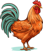 Chicken Illustration, illustration in Color AI Generative png