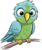 Cartoon Parakeet Illustration AI Generative png