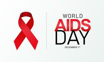 Aids Awareness Month  Campaign with Red Ribbon. World Aids Day Concept Banner Background vector