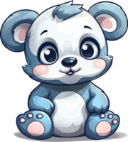 Panda Illustration , Stylized Giant panda full body drawing AI Generative png