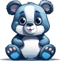 Panda Illustration , Stylized Giant panda full body drawing AI Generative png