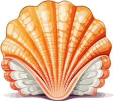 Cartoon Seashell Illustration AI Generative png