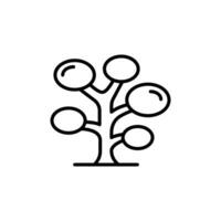 Tree icon. Simple outline style. Oval leaves, branch, nature, floral, forest concept. Thin line symbol. Vector illustration isolated.