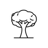 Tree icon. Simple outline style. Single tree, leaf, forest, nature concept. Thin line symbol. Vector illustration isolated.