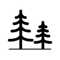 Pine tree icon. Simple solid style. Bark, wood, forest concept. Silhouette, glyph symbol. Vector illustration isolated.