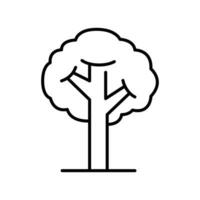 árbol icono. sencillo contorno estilo. soltero árbol, hoja, bosque, naturaleza concepto. Delgado línea símbolo. vector ilustración aislado.