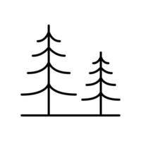 Pine tree icon. Simple outline style. Bark, wood, forest concept. Thin line symbol. Vector illustration isolated.