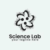 atom science logo deign icon template with laboratory vector illustration