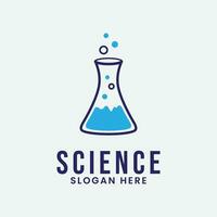 Ciencias logo dignarse icono modelo con laboratorio vector ilustración