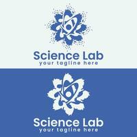 atom science logo deign icon template with laboratory vector illustration