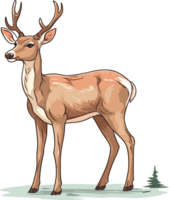 White tailed Deer Illustration AI Generative png