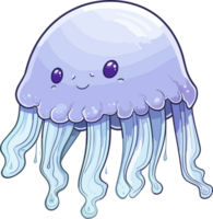 Cartoon Jellyfish Illustration AI Generative png