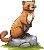 American Marten Illustration AI Generative png