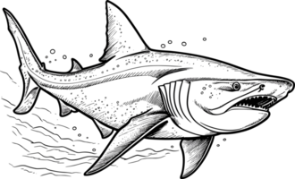 requin contour illustration ai génératif png