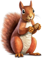 American Red Squirrel Illustration AI Generative png