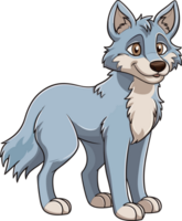 gris Loup illustration, animal illustration ai génératif png