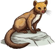 American Marten Illustration AI Generative png