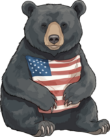 Amerikaans zwart beer illustratie ai generatief png