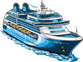 Cruise ship illustration AI Generative png