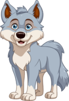 gris Loup illustration, animal illustration ai génératif png