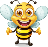 dessin animé abeille illustration, abeille illustration ai génératif png