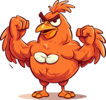 Strong chicken Illustration AI Generative png