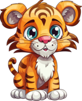 Little tiger Illustration AI Generative png