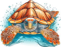 sea turtle Illustration AI Generative png