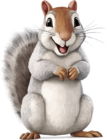 grigio scoiattolo illustrazione, animale illustrazione ai generativo png