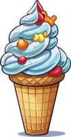 Ice cream cone illustration AI Generative png