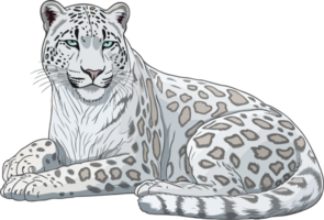 Schnee Leopard Illustration ai generativ png