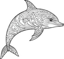 Dolphin outline Illustration AI Generative png