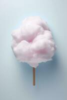 Tasty cotton candy on white background, AI Generated photo