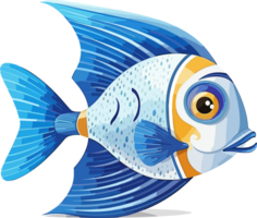 dessin animé poisson ange illustration ai génératif png