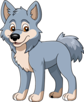gris lobo ilustración, animal ilustración ai generativo png
