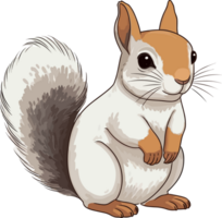 Gray Squirrel illustration, Animal Illustration AI Generative png