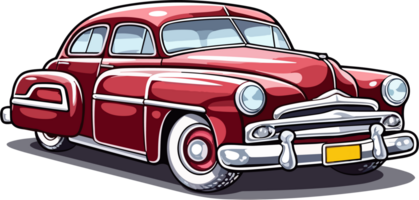 Vintage Classical Car Illustration AI Generative png