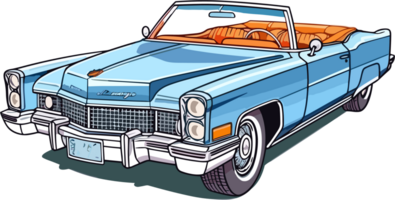 Vintage Classic Car Illustration AI Generative png