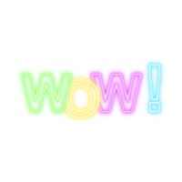 neon Wow con trasparente sfondo. png