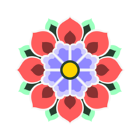 Dancheong Colored flower Korean traditional pattern. png
