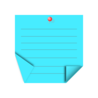 Light Blue Sticky Note and pin with transparent background. png